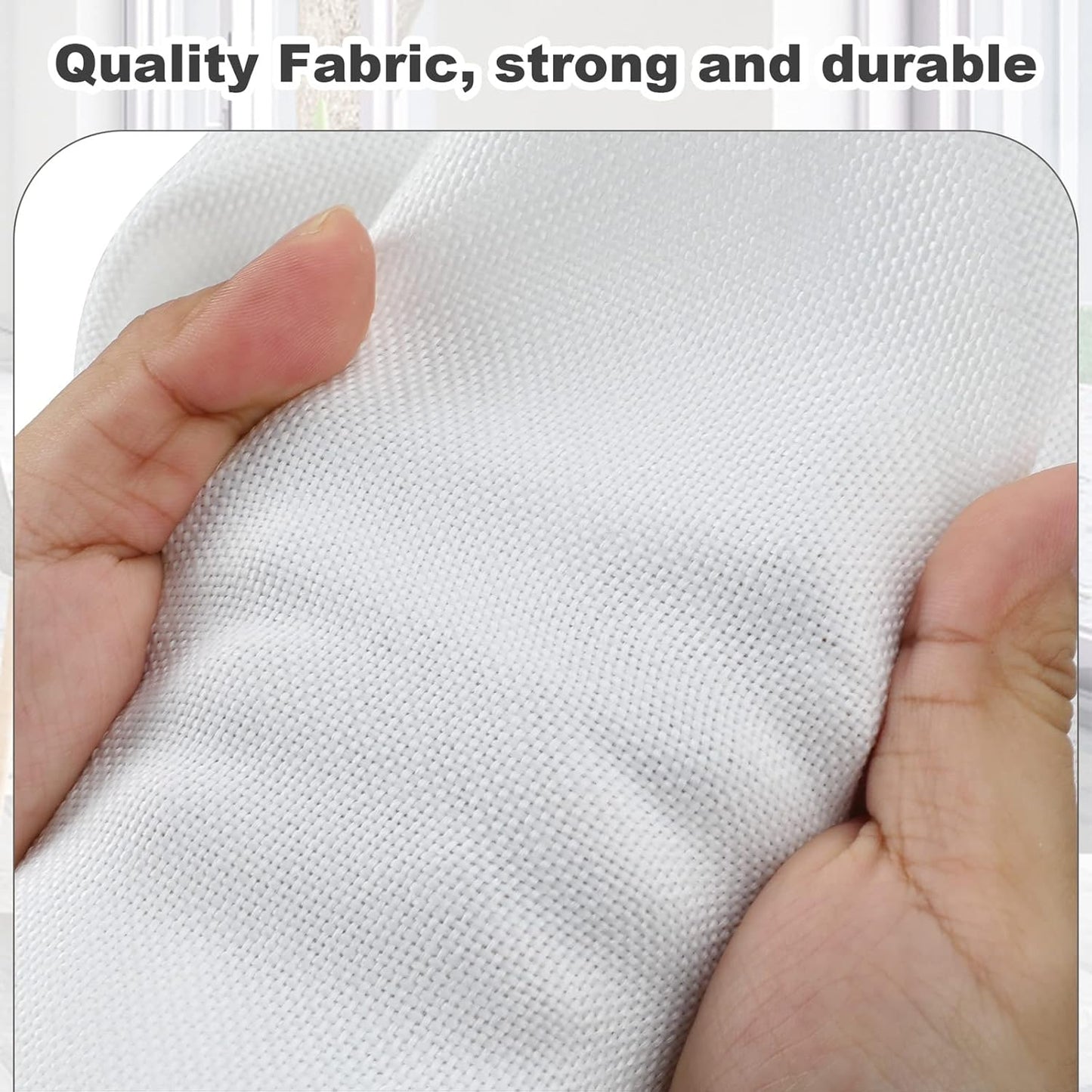 Medium 15" 21 Quart Collapsible Stackable Storage Bins with Lids, 1 Pack White Foldable Fabric Closet Storage Boxes with Lids, 4 Handles Heavy-duty Linen Cube Baskets for Bedroom