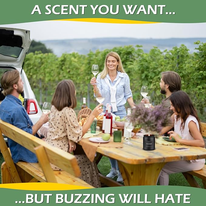 Outdoor Candle Set | Citronella/Mint/Eucalyptus/Lemongrass Summer Scented, Natural Candle Gifts - 4Pack Candles - Citronella Candles for Indoor or Outdoor Use - 28 oz,200 Hours Burn Time