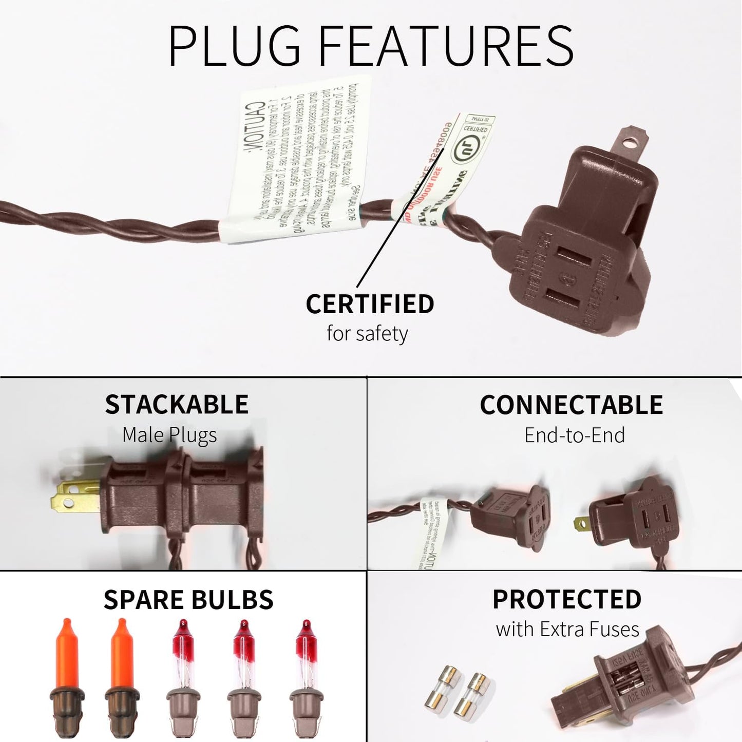 150LIGHTS Orange Extra-Bright with End Connectors Halloween Decorative Lights 9.72m UL Certified Mini String Light Set Waterproof for Halloween Home Garden Christmas Tree Party Patio Wedding