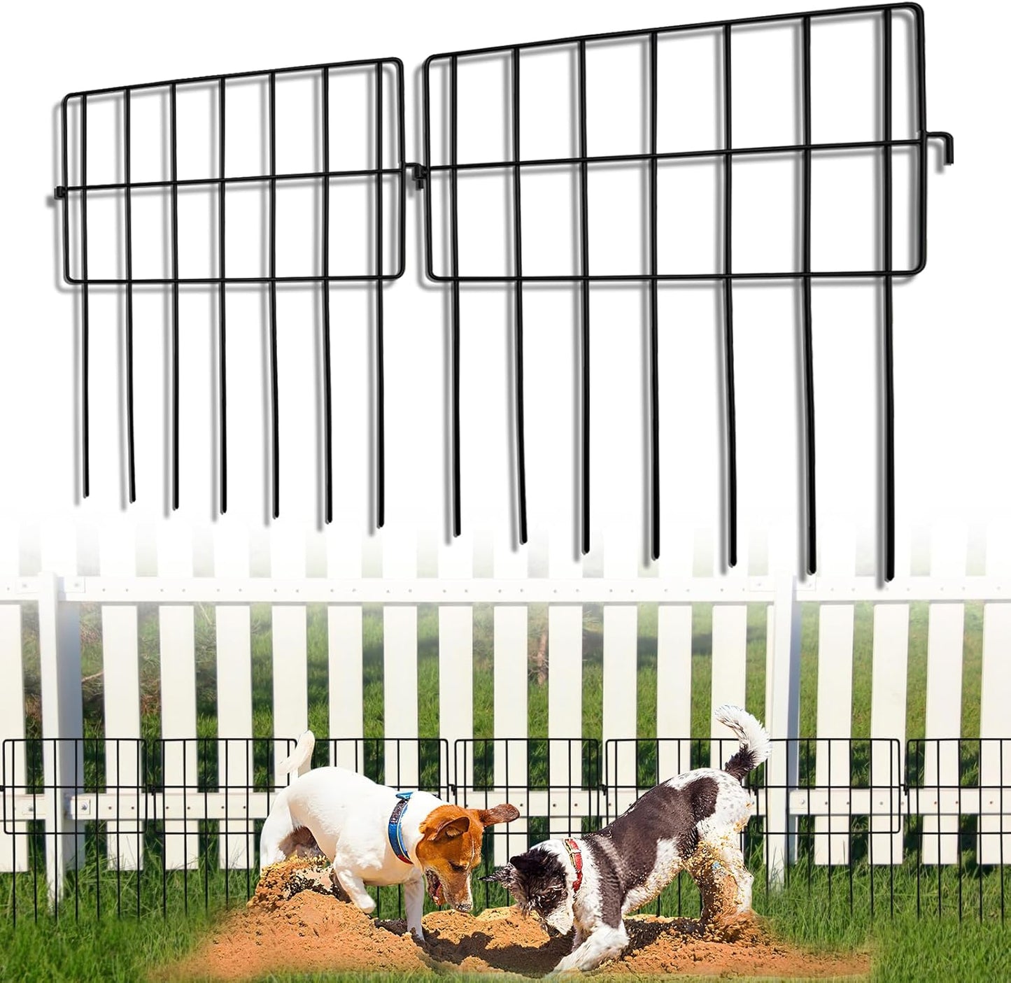 17in(H) x 26ft(L) Garden Fence Animal Barrier No Dig, 26 Panels Rustproof Small Metal Fencing, 1.5in Gap Fence Border, Outdoor Decorative Fence for Yard Dogs Rabbits