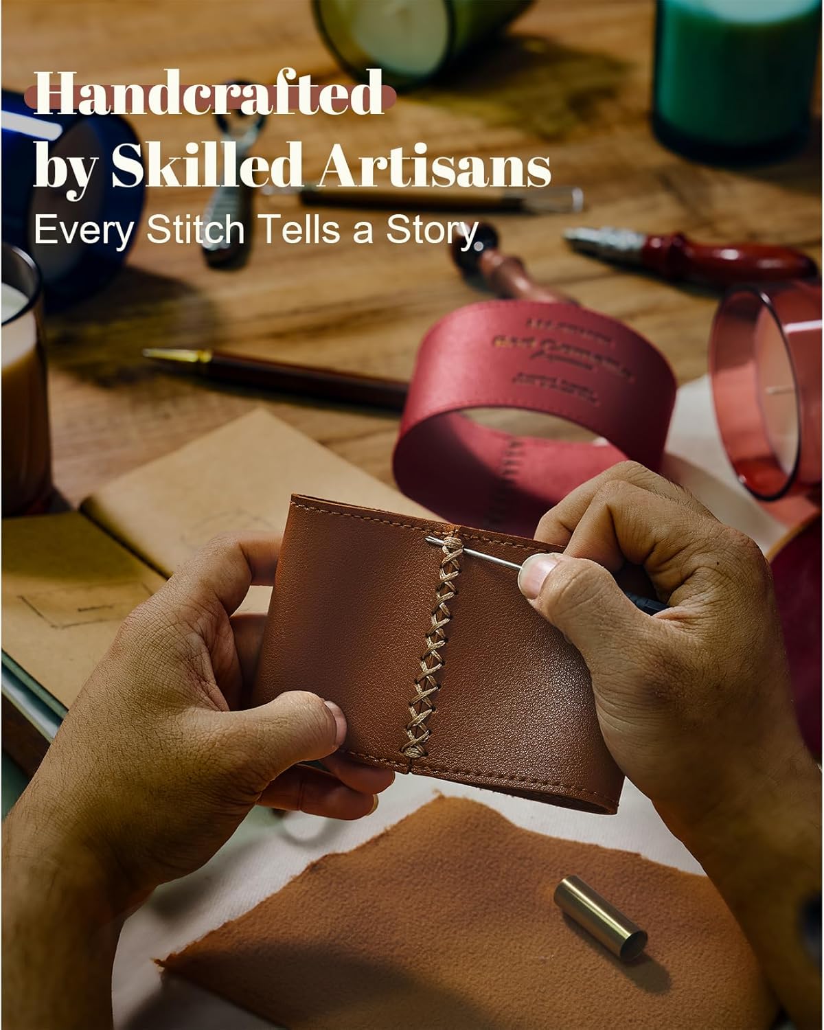 M&SENSE Cinnamon Tobacco Scented Candles,Vegan Soy Wax Candle,10oz 42-Hour Slow Burning Time,No Toxin Naturally Scented Home Fragrance for Stress Relief in Sleep & Living Rooms,Gifts for Dad Man