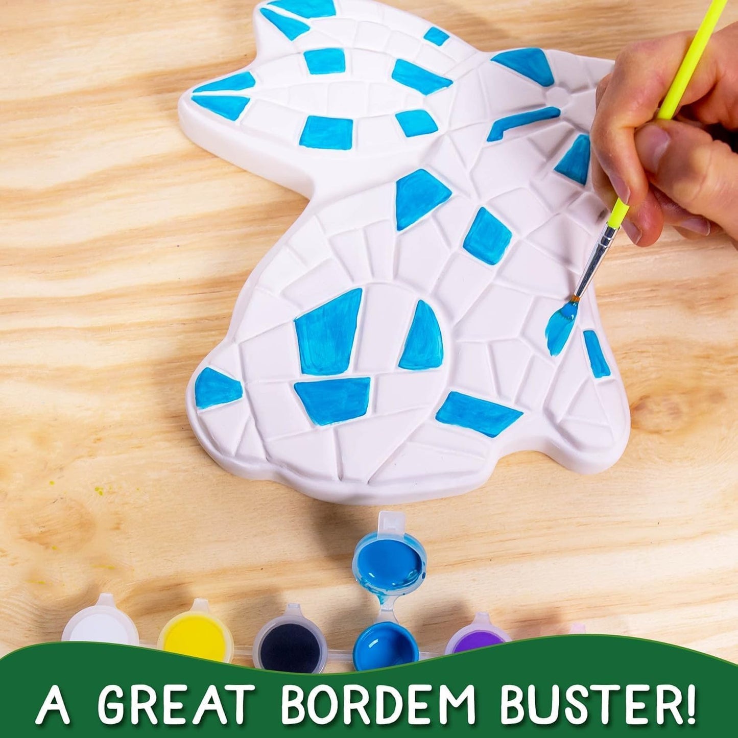 Creative Roots Paint Your Own Bunny Garden Stone, Craft Kits, Stepping Stones Kit for Kids, Ceramics to Paint, Ages 6+