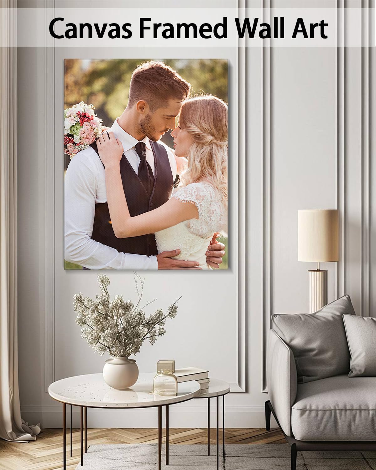 AbcCustomize Canvas Prints with Your Photos，Custom Canvas Wall Art for Bedroom, Living Room, Farmhouse Decor，Personalized Gifts Canvas Prints for Family，Friend，Lover，Pet