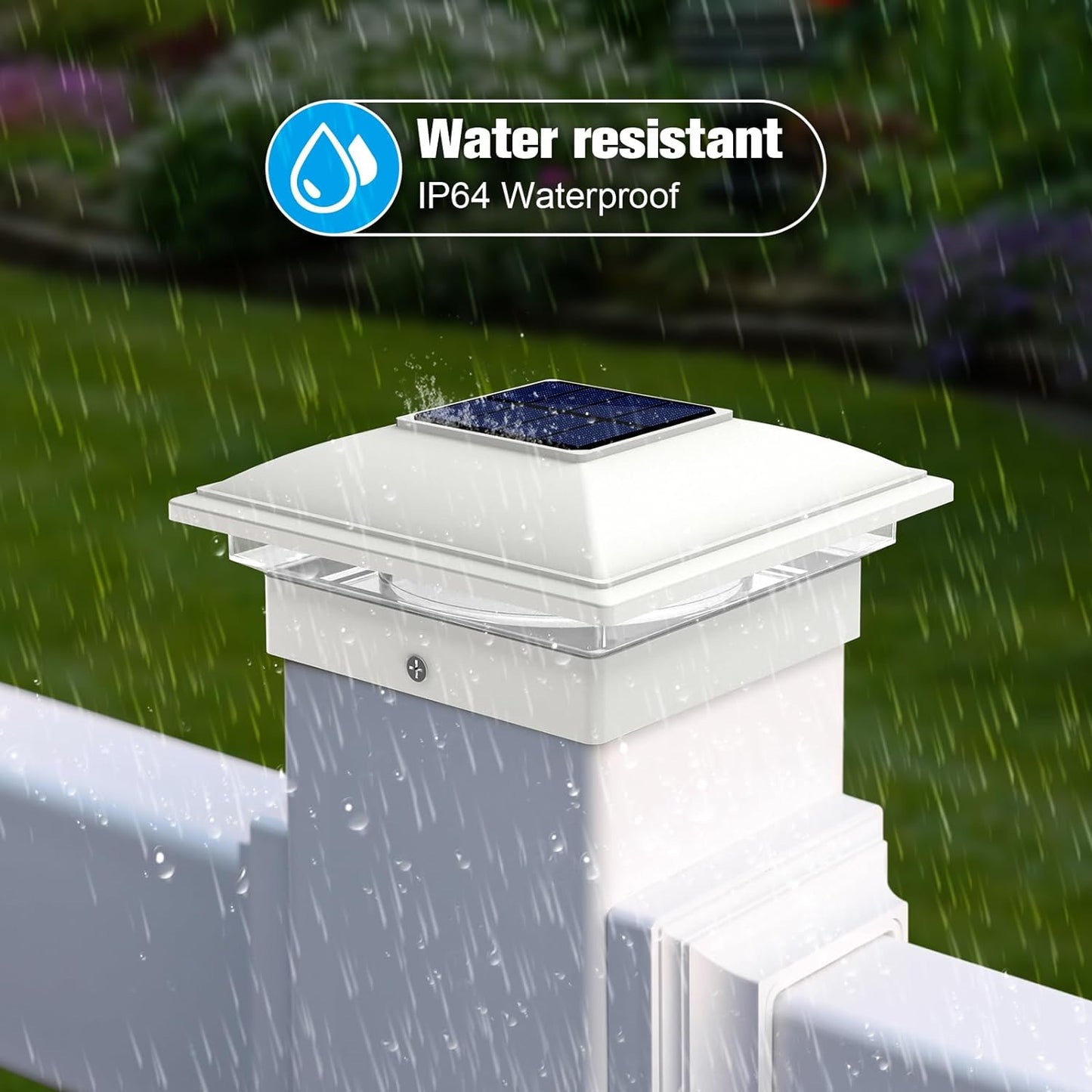 VOLISUN Solar Post Cap Light Outdoor Waterproof 12pack,Solar Fence - Post Lights for 4x4 5x5 6x6 Wooden/Vinyl Post,White Deck Cap Light Solar Powered with Warm White for Garden/Patio/Porch