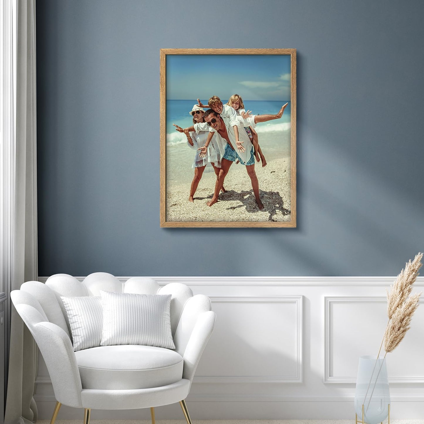 wall26 Custom Framed Poster Wall Art for Living Room, Bedroom Canvas Prints for Home Decoration Ready to Hang - 12"x16" Natural