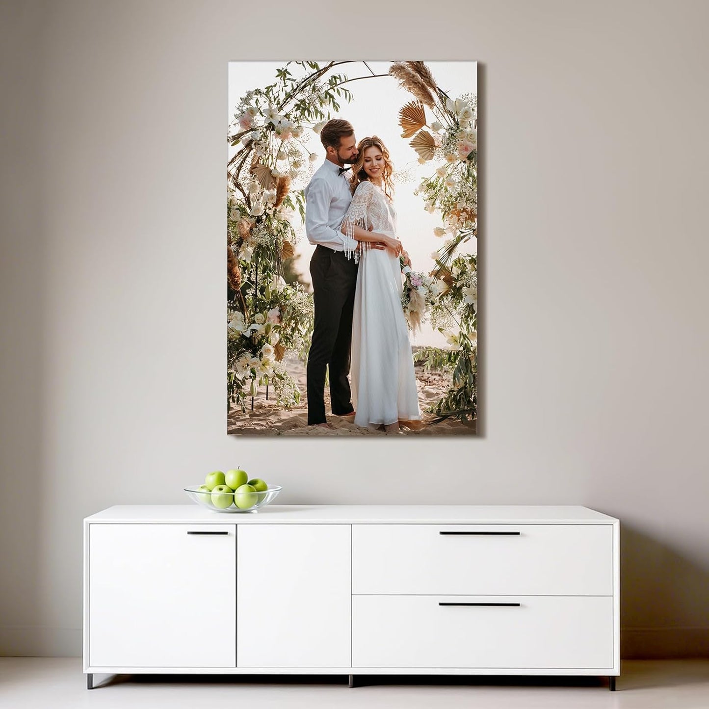 Custom Canvas Prints with Your Photos - Personalized Pictures Print, Customized Photo Gifts, Wall Art Poster Canvas Printing for Wedding, Family, Baby, Pets, Home Office Decor, Wrapped Frame 20x30