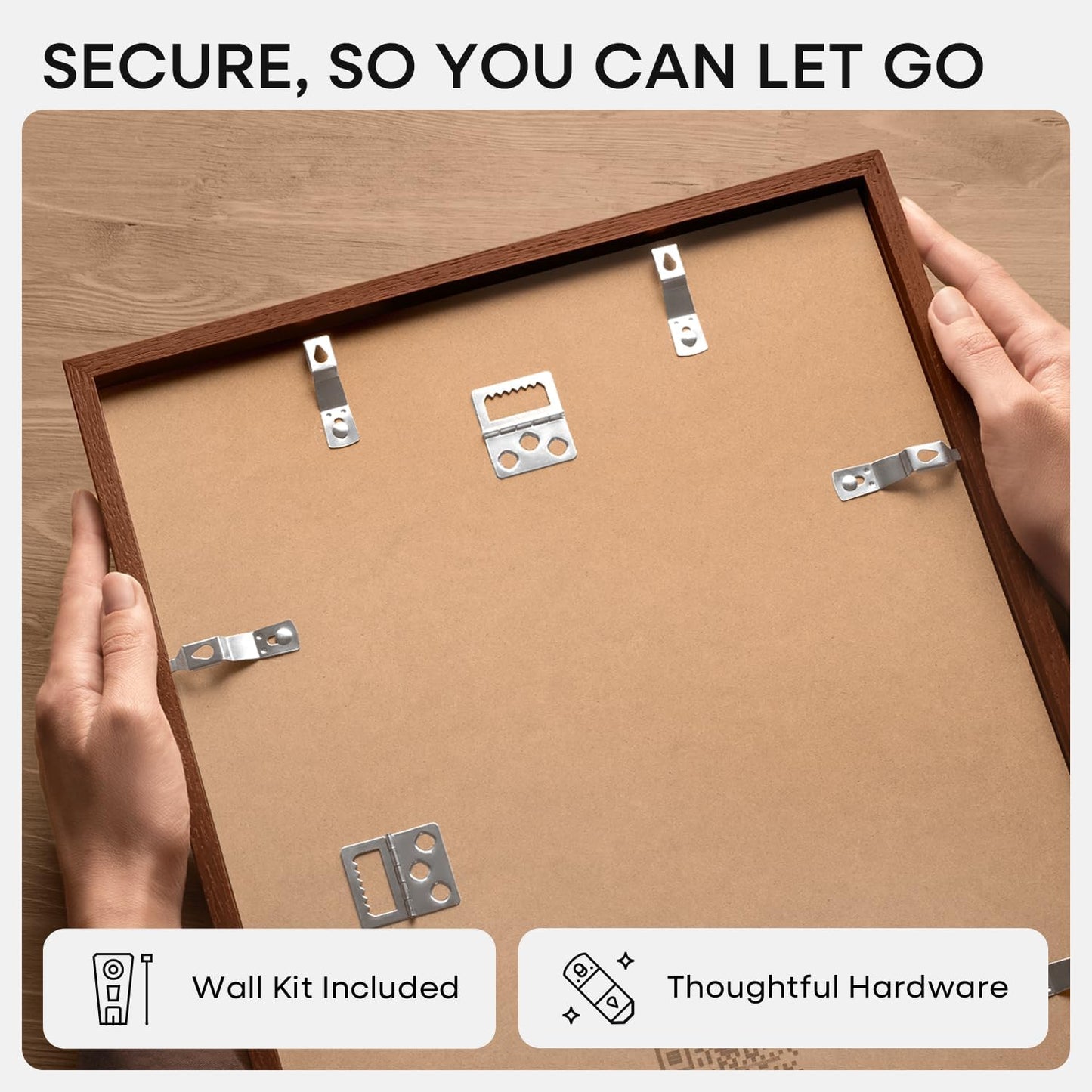 Homeforia A3 Picture Frame Brown Wood, High-End Dark Oak 11.7 x 16.5 Poster Walnut Frames Matted to 8.3 by 11.7 inch Photo, A3 Size Wooden Frame with Mat for A4 Art, Tempered Glass, Wall Kit, Set of 1