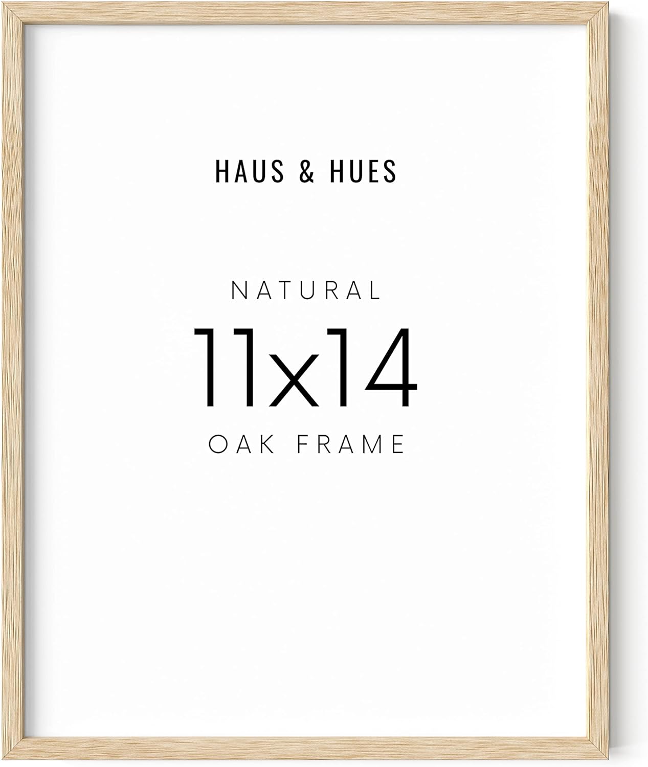 HAUS AND HUES Beige Oak Wood 11x14 Picture Frame - Modern Wood Wall Art Display - Lightweight 11x14 Frame for Art Prints, Photos, Posters - Ready-to-Hang Vertically & Horizontally