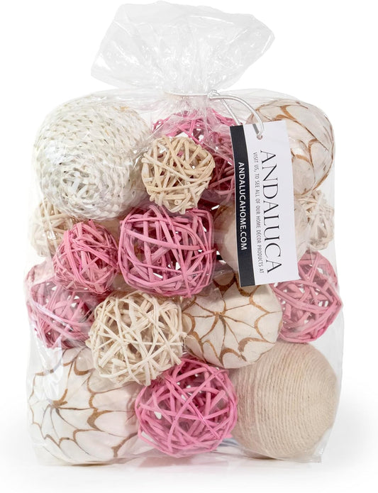 ANDALUCA Pink Decorative Balls Bowl Filler Orbs Home Decoration (Pink)