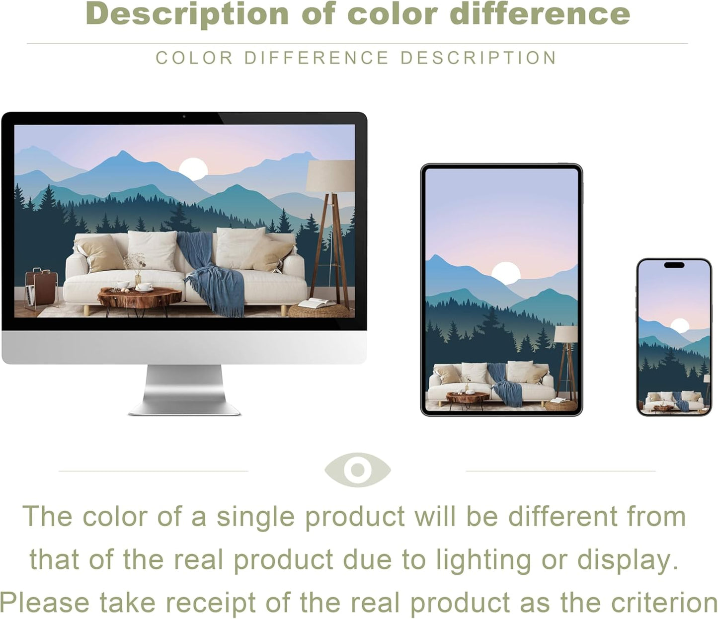 Natural Mountain Forest Landscape Wallpaper Mural for Living Room, Bedroom, Dinning Room, Large Background Waterproof Wall Decor(Not Peel and Stick)