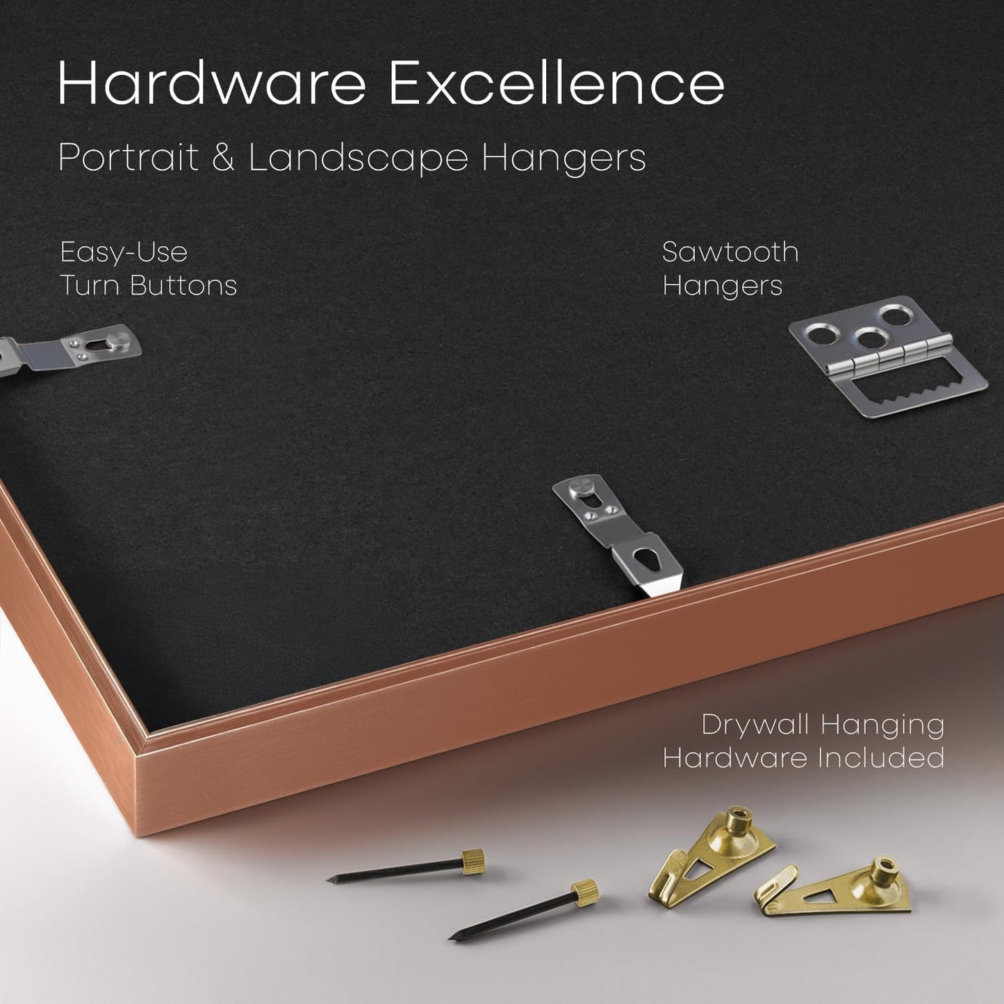 Homeforia 8.5x11 Diploma Frame Rose Gold, High End Metal 8.5 x 11 Certificate Frames, 11x8.5 Document Frames for Wall or Tabletop, 8.5 by 11 Award Letter Size Frame, Tempered Glass, Wall Kit, Set of 1