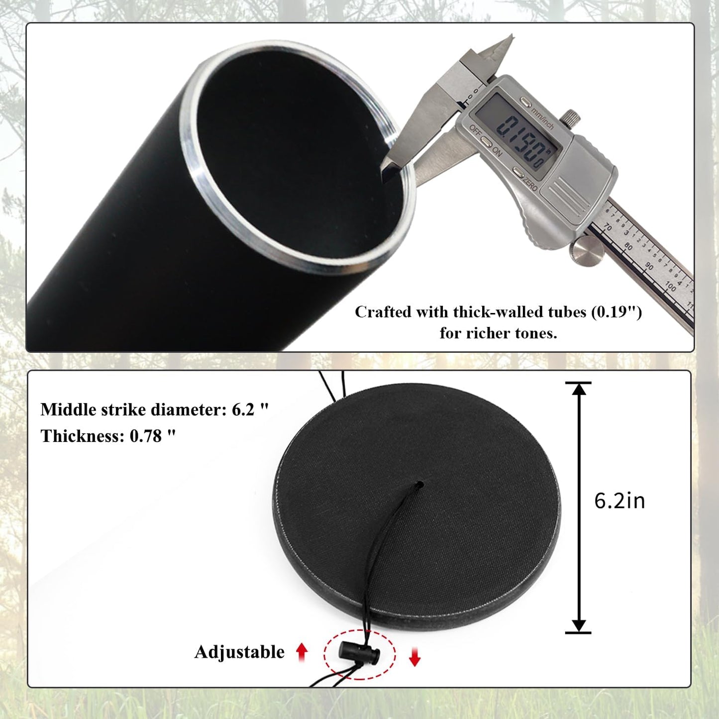 ASTARIN 65 in Wind Chimes for outisde - Extra Large Outdoor Handcrafted WindChimes,Deep Tone Metal Chimes for Garden Decor, Large Windchimes Deep Resonance, 2.27in Tubes Weather-Resistant, Black