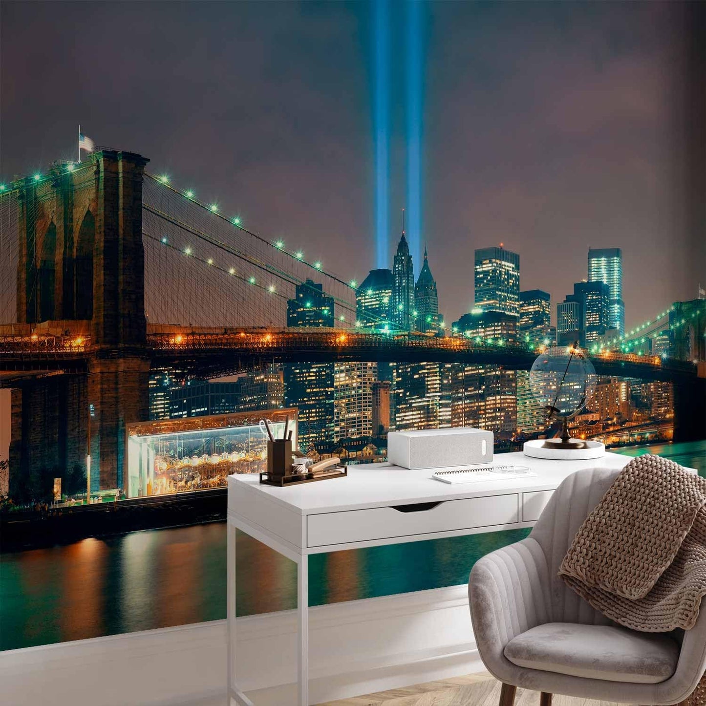 artgeist Wall Mural Peel and Stick New York 212x98 in - XXL Self-Adhesive Corner Wallpaper Removable Large Sticker Foil Angle Wall Decor Print Picture Image Design City Panorama d-A-0035-a-a