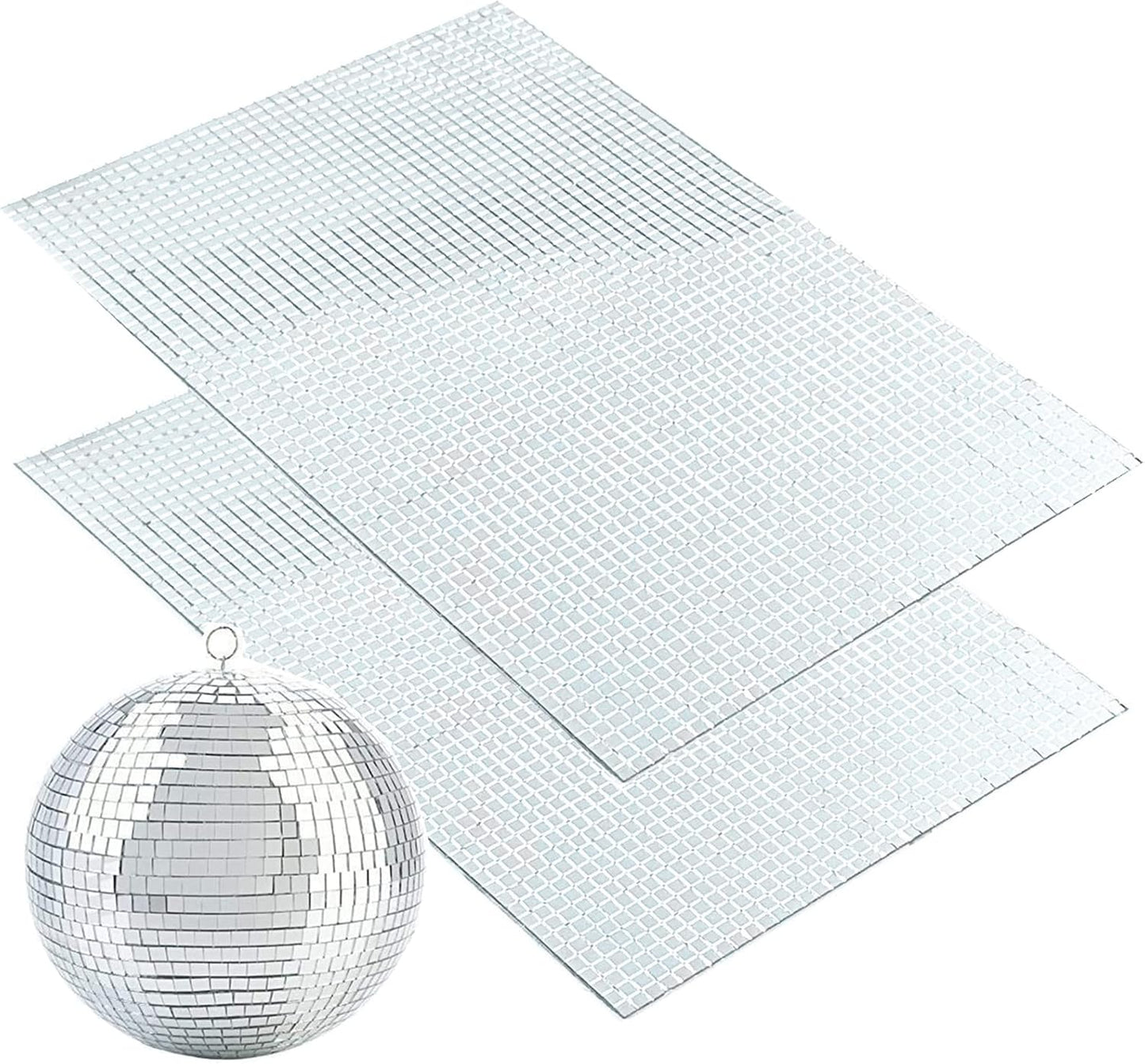 REDODECO 4750Pcs Real Glass Silver Mirrors Mosaic Tiles Sticker for Craft Square Glass Tiles Self Adhesive,5mm by 5mm (Silver, 4750PCS)