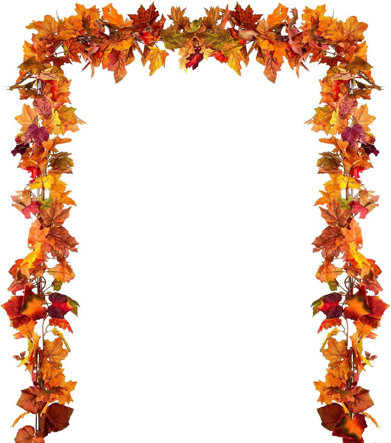 4 Pack Fall Maple Leaf Garland Artificial Maple Garland, Autumn Hanging Fall Leave Vines for Indoor Outdoor Wedding Thanksgiving Dinner Party Decor