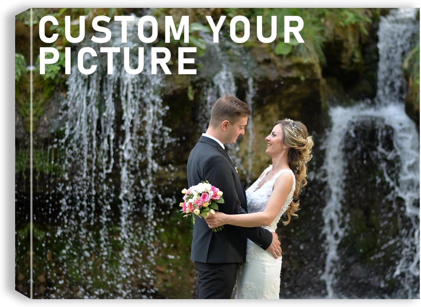 xzartdiy Custom Canvas Prints with Your Photos - Personalized Picture Print Customized Gifts for Family Home Office Wall Art Decor, Wrapped Canvas 32x24inch