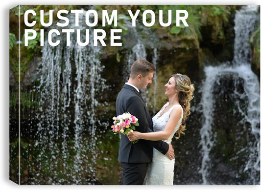 xzartdiy Custom Canvas Prints with Your Photos - Personalized Picture Print Customized Gifts for Family Home Office Wall Art Decor, Wrapped Canvas 32x24inch