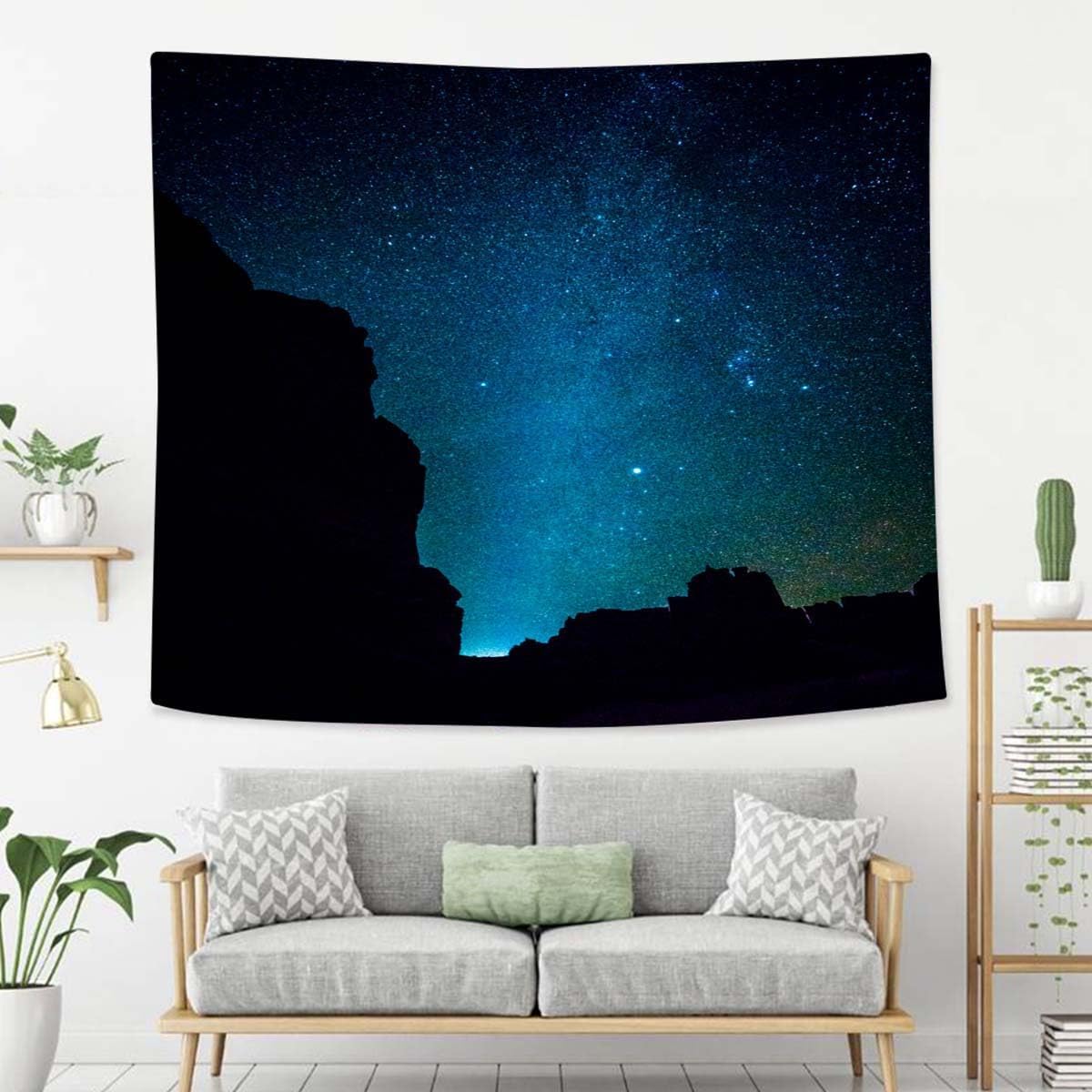 Galaxy Tapestry For Bedroom Milky Way The Starry Sky Over The Mountains In The Arches National Park Utah Tapestries Wall Hanging For Living Room Dorm Office 60×50 In