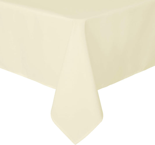 sancua Rectangle Tablecloth - 60 x 102 Inch - Stain and Wrinkle Resistant Washable Polyester Table Cloth, Decorative Fabric Table Cover for Dining Tables, Buffet Parties and Camping, Beige