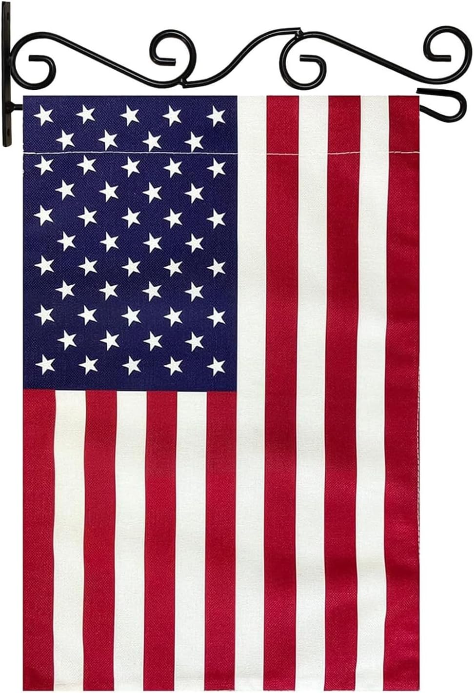 TOPFLAGS American Garden Flag with Wall Garden Flag Hanger Garden Flags Banner Hanger for Wall Outside Yard Small 12x18 Inch