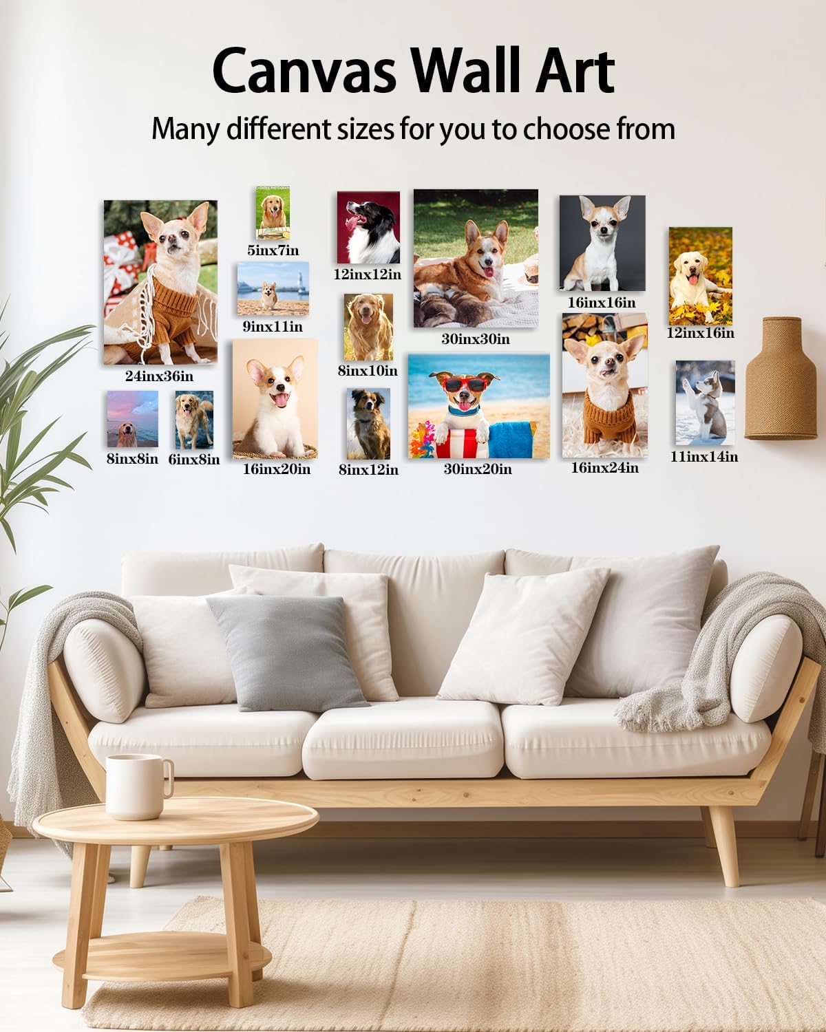 AbcCustomize Canvas Prints with Your Photos，Custom Canvas Wall Art for Bedroom, Living Room, Farmhouse Decor，Personalized Gifts Canvas Prints for Family，Friend，Lover，Pet