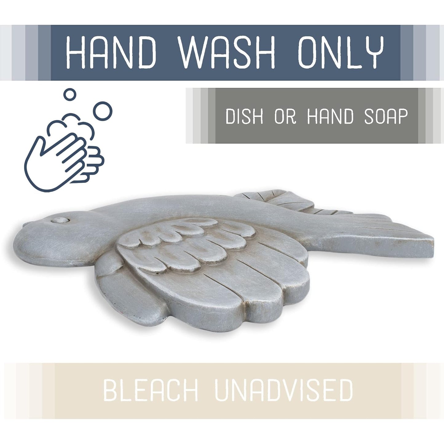 NAT & Jules Animal Character Shaped Dimensional Indoor Outdoor 11 inch Cast Resin Decorative Garden Stepping Stone, Patio, Walkway Sculpture Yard Art, Stone Grey Bluebird