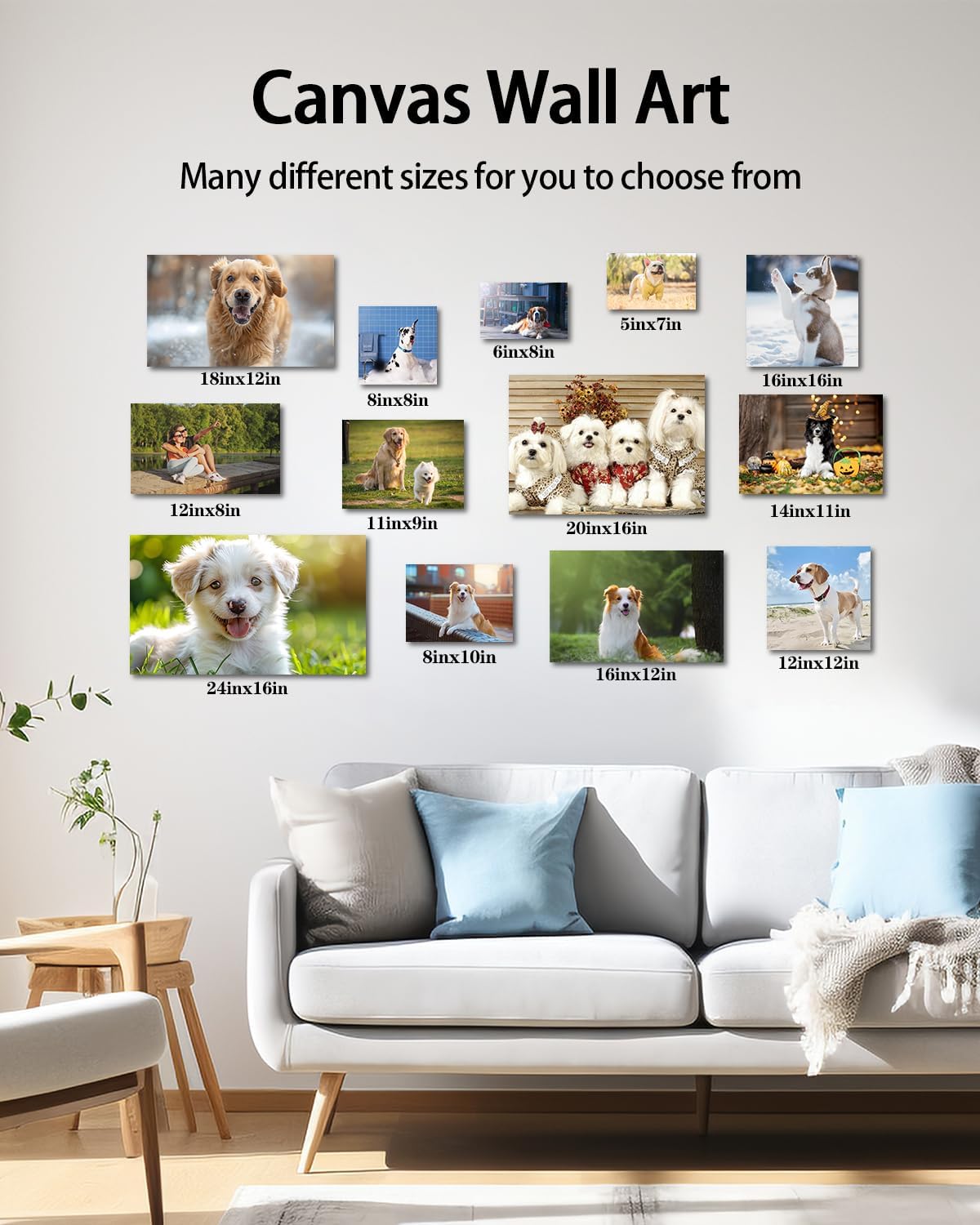 AbcCustomize Canvas Prints with Your Photos，Custom Canvas Wall Art for Bedroom, Living Room, Farmhouse Decor，Personalized Gifts Canvas Prints for Family，Friend，Lover，Pet