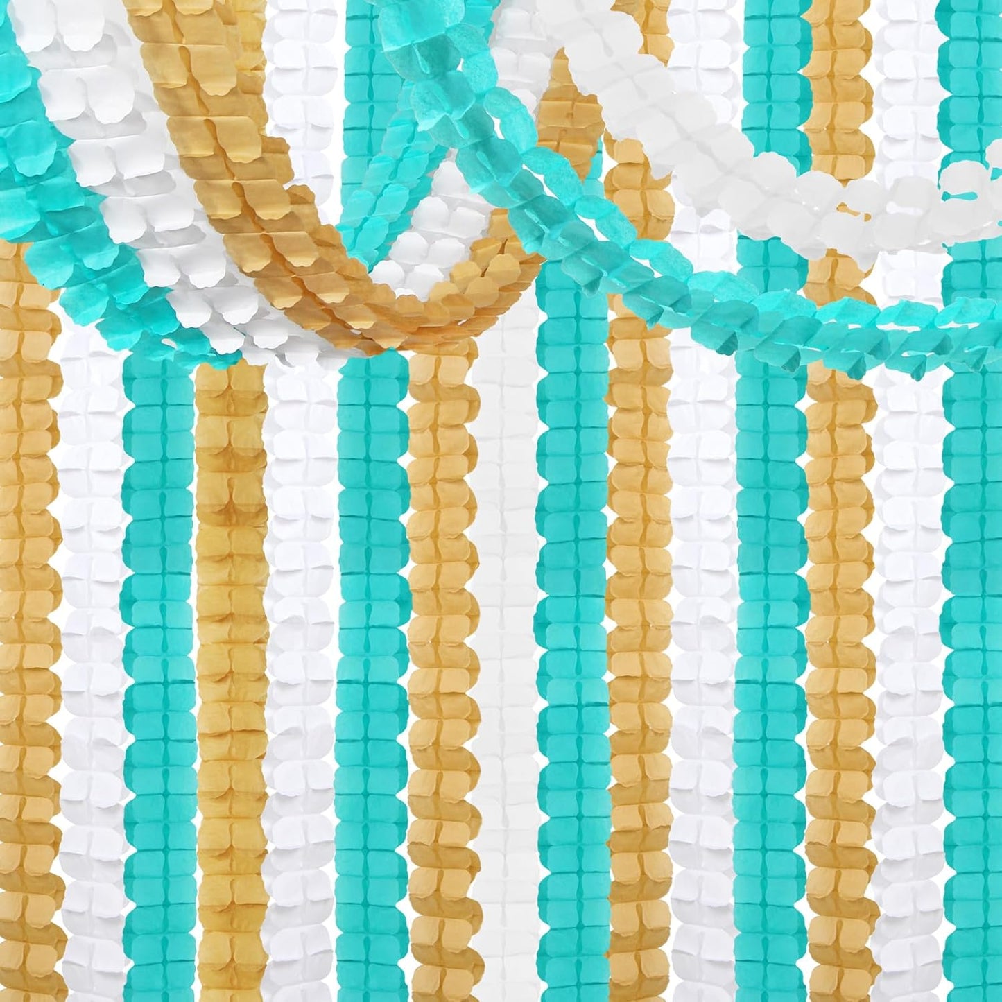 Teal-Gold Sage Green Party-Decorations Streamers Garland - 157Ft Four-Leaf Clover Hanging Banner, Wedding Engagement Bachelorette Birthday Baby Bridal Shower Decor Hugtmr