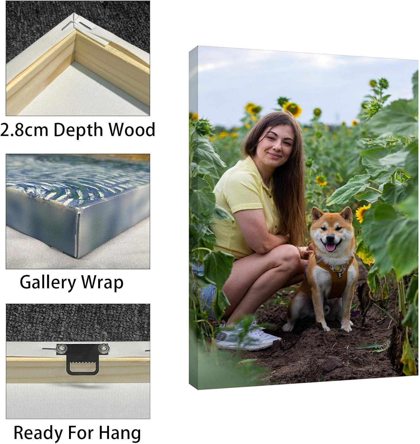 Custom Canvas Prints with Your Photos Custom Wall Art Personalized Canvas Pictures for Pet/Family Gifts for Mom/Men/Women (18'' W x 24'' H)