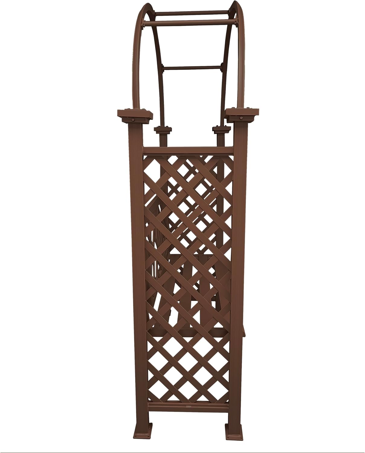 Brown Aluminum Garden Arbor Arch with 2-Seater Bench