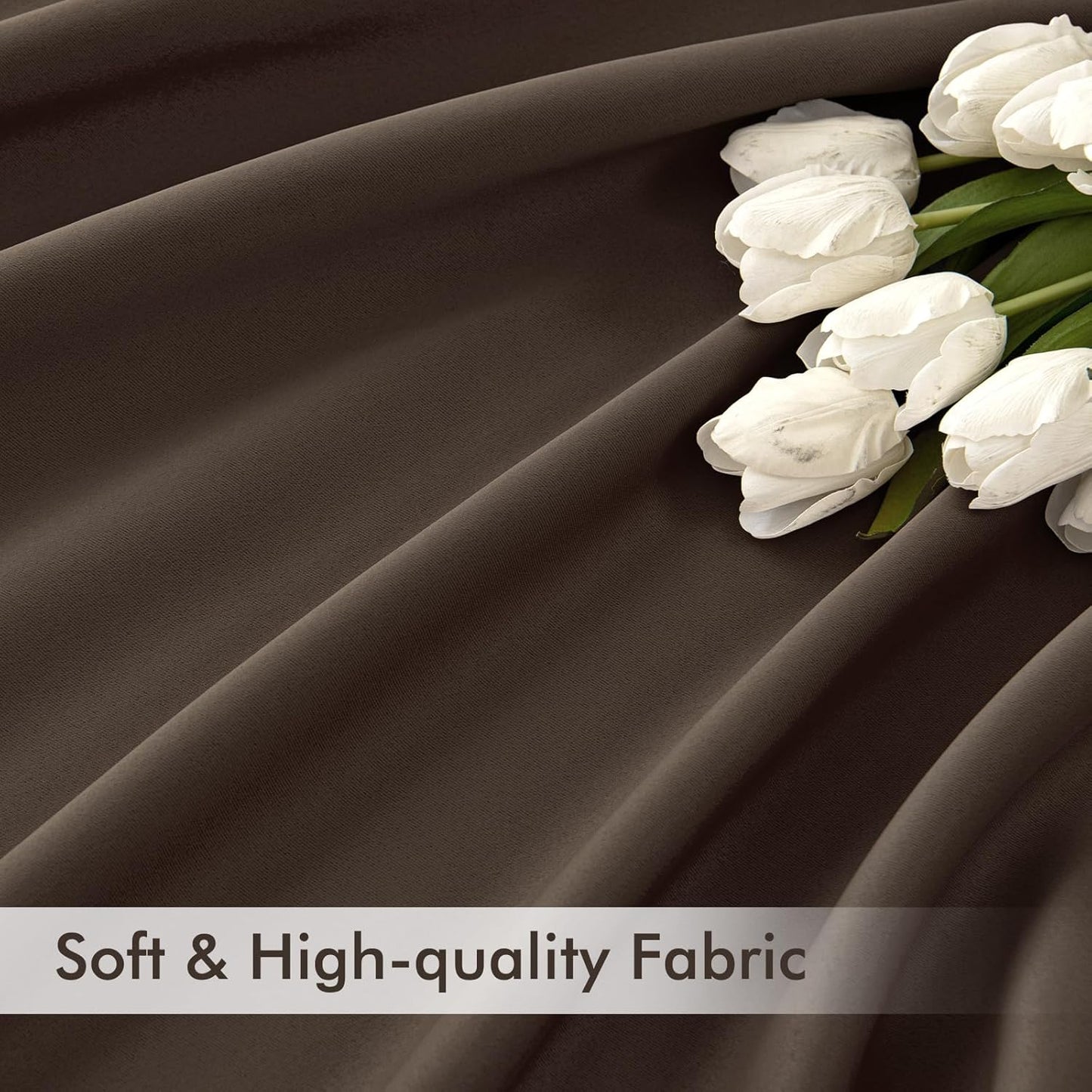 MIULEE Chocolate Brown Back Tab Blackout Curtains 72 Inches Long 2 Panels Set for Living Room Bedroom Privacy, Rod Pocket/Pinch Pleat Thermal Insulated Room Darkening Pleated Light Blocking Drapes