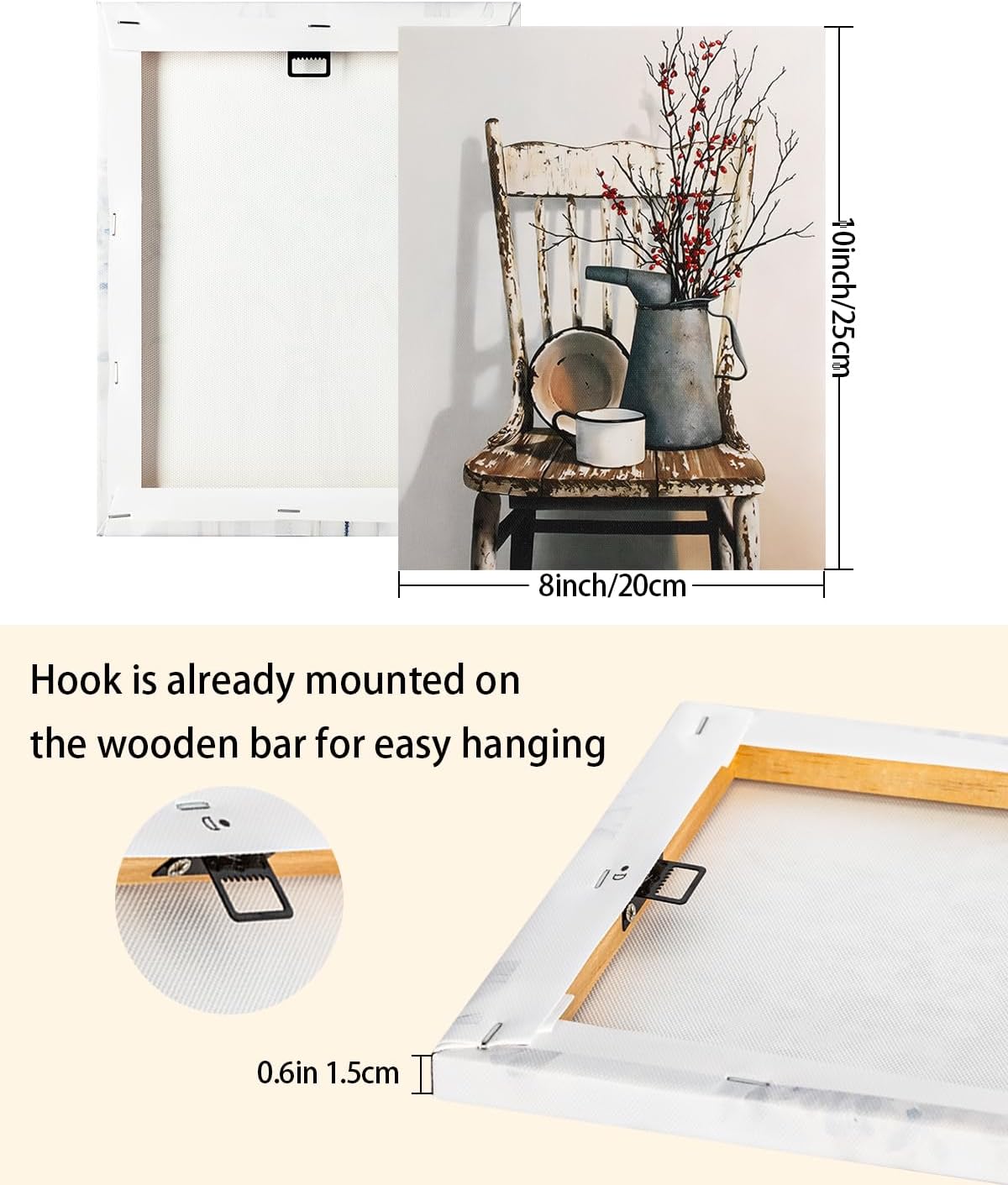 AbcCustomize Canvas Prints with Your Photos, Personalized Photo To Canvas Print for Bedroom, Living Room, Farmhouse Office Decor,Custom Canvas Wall Art for Gifts & Keepsakes, Ready to Hang (8 * 11)