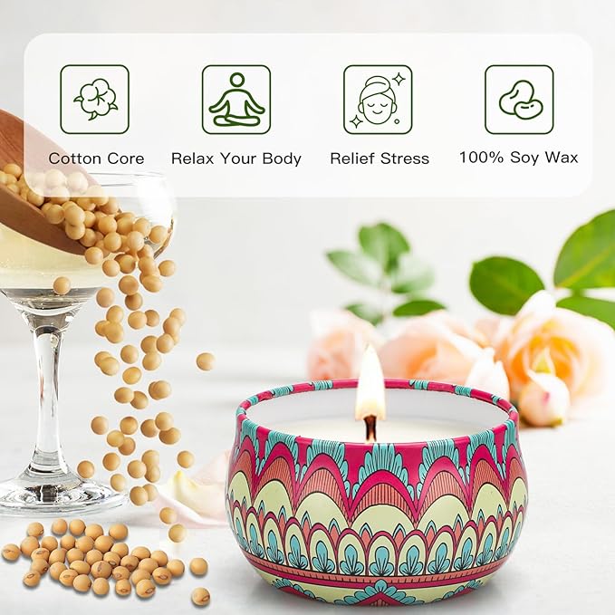 Candles Gifts for Women, 12 Pack Candles for Home Scented, 30 Oz Soy Wax Candle Gifts Sets, 240H Burning Candle for Scented, Ideal for Birthday, Valentine's Day, Mother's Day