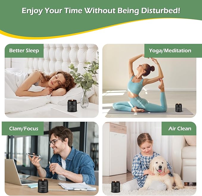 Outdoor Candle Set | Citronella/Mint/Eucalyptus/Lemongrass Summer Scented, Natural Candle Gifts - 4Pack Candles - Citronella Candles for Indoor or Outdoor Use - 28 oz,200 Hours Burn Time