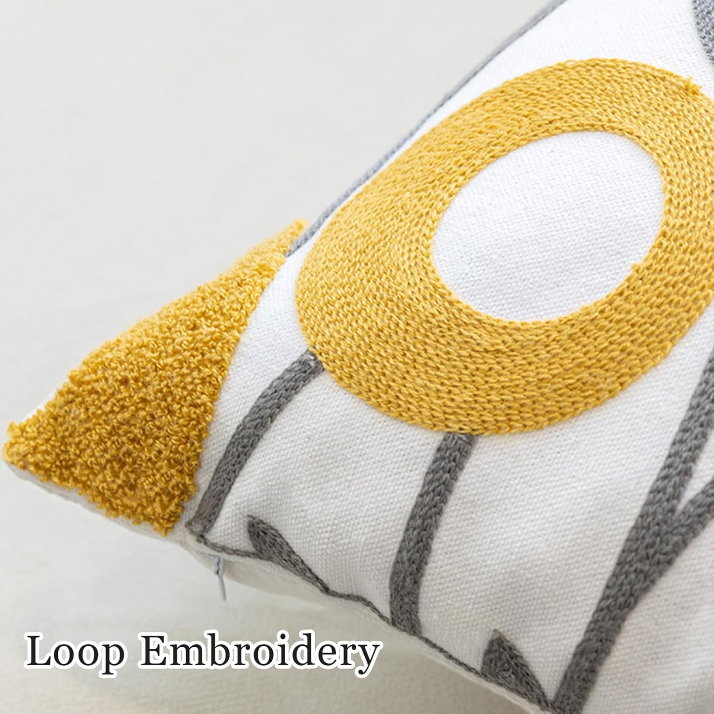 Embroidered Pillow Cover Colorful Farmhouse Floral Cushion Case Farmhouse Jacquard Throw Pillow Covers for Living Room Couch Vibrant Bloom