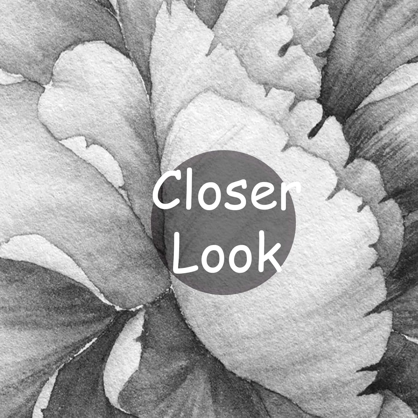 Black and White Peonies Wallpaper Watercolor Floral Mural Wallpaper for Bedroom Living Room (Not Peel n' Stick)