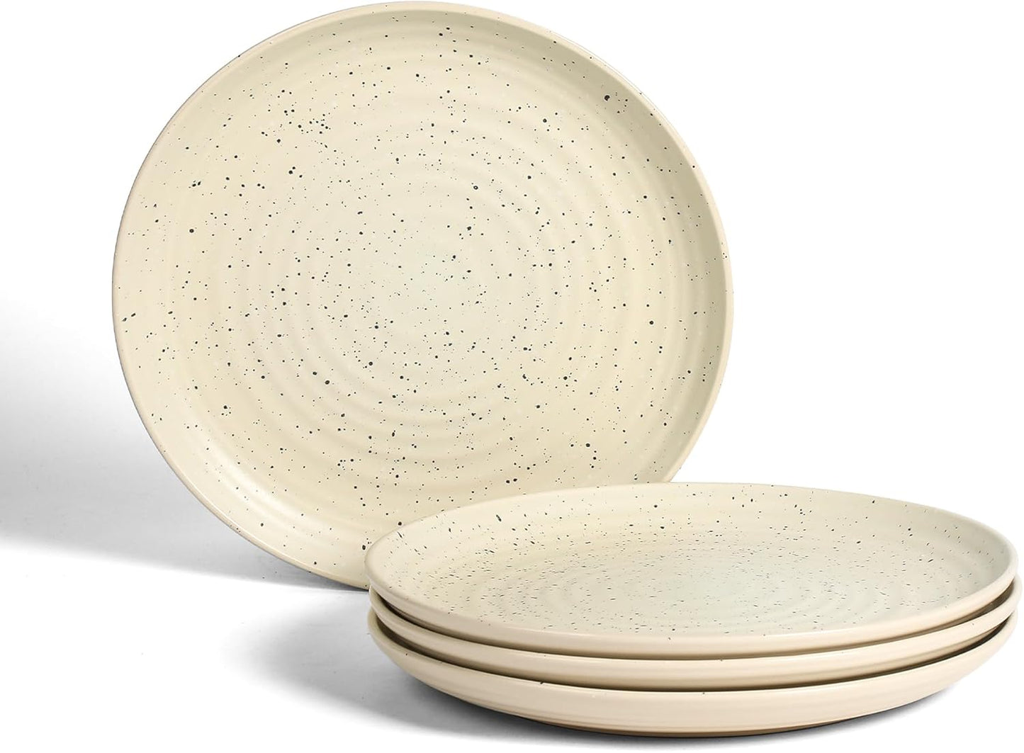 Stone Lain Dua 4-Piece Dinner Plate Set Stoneware, White