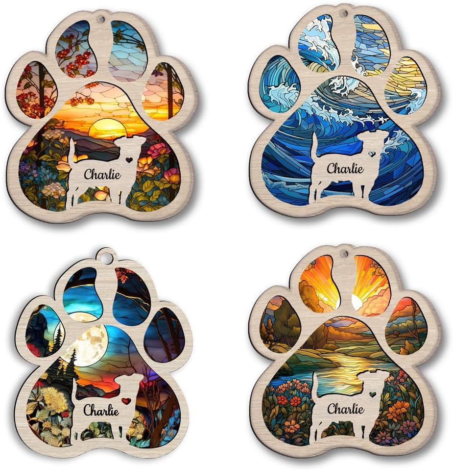 IZI POD Personalized Boerboel Suncatcher Dog Memorial Gifts, Custom Boerboel Ornament Christmas Tree, Pet Remembrance Gift, Loss of Dog Sympathy Gift, Pets Memorial Ornament, Pet Loss Suncatcher