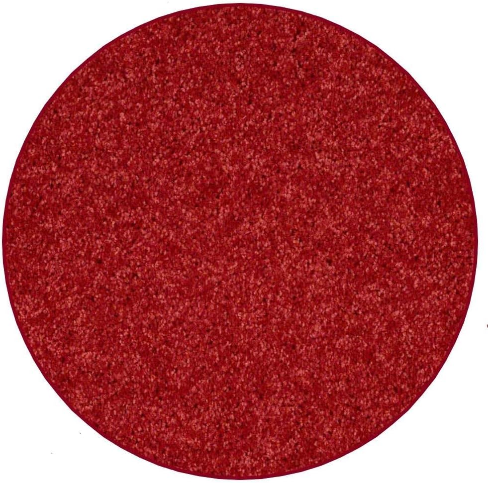 KOECKRITZ Soft and Colorful Kids Classroom Area Rugs (Passes Flammability Pill Test) Many Sizes and Bright Colors to Select from (8' Round, Fire Engine)