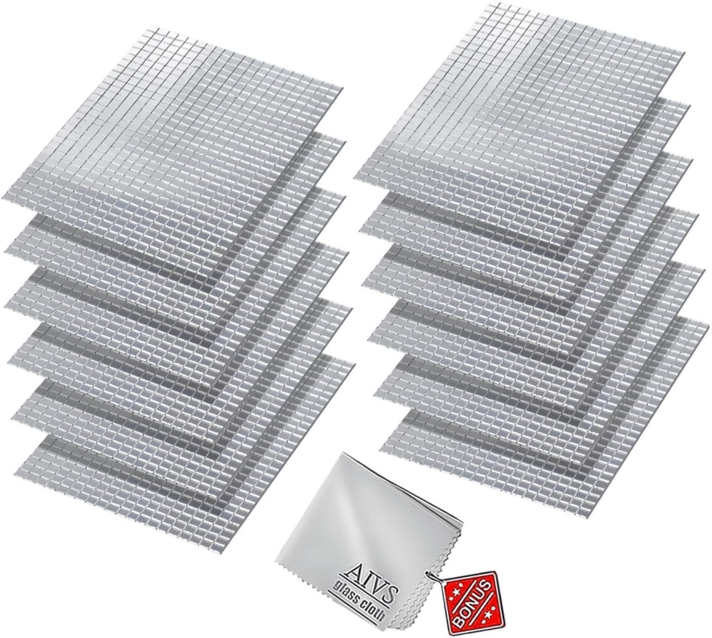 Disco Mirror Tiles,7200 Pcs Self-Adhesive Glass Mini Square Mosaic Tiles/Stickers for DIY Craft Decoration,5 x 5 mm