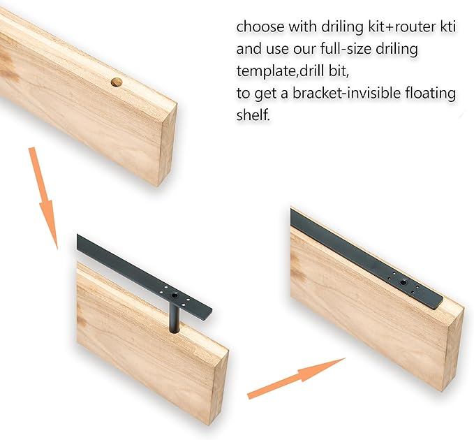 Hidden Shelf Brackets ， Floating Shelf Bracket ( Additional Brackets -NO Kits) 53 Inch -2 Pcs