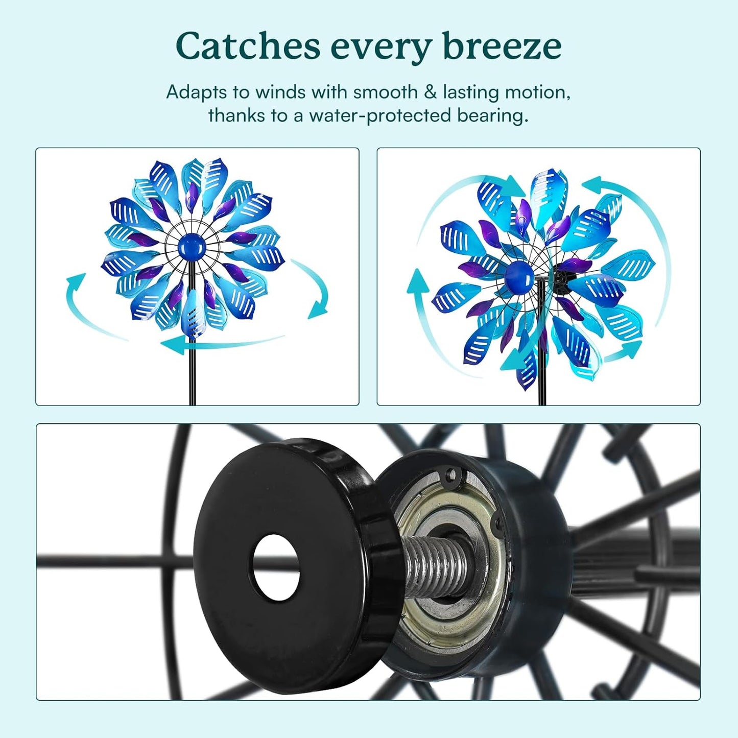 Wind Spinners for Yard and Garden, 84" Wind Spinners Outdoor Metal Extra Large, Wind Sculptures & Spinners with Stake, Yard Art Garden Decor Gift for Family