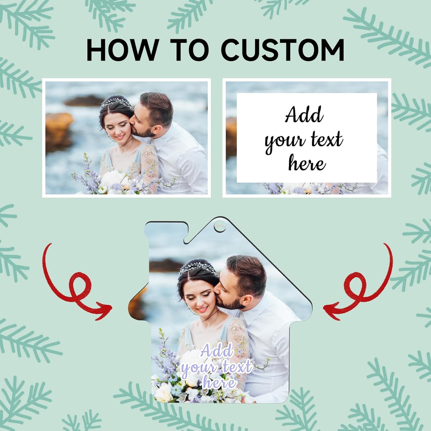 Personalized Christmas Ornaments 2025, Wood Custom Photo Text Hanging Ornament Customized Christmas Tree Decorations Gift for Family, Kids, Friends, Couples, Wedding