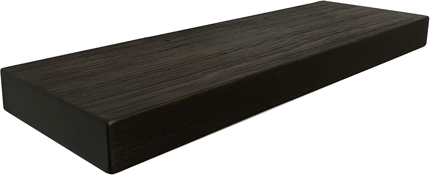 Joel's Antiques 30 Inch Wooden Floating Shelves for Wall - 30x8x2 in - Made of Natural Wood - Heavy Duty Rustic Wall Shelves - Made in USA - Perfect for Living Room, Kitchen - Mocha