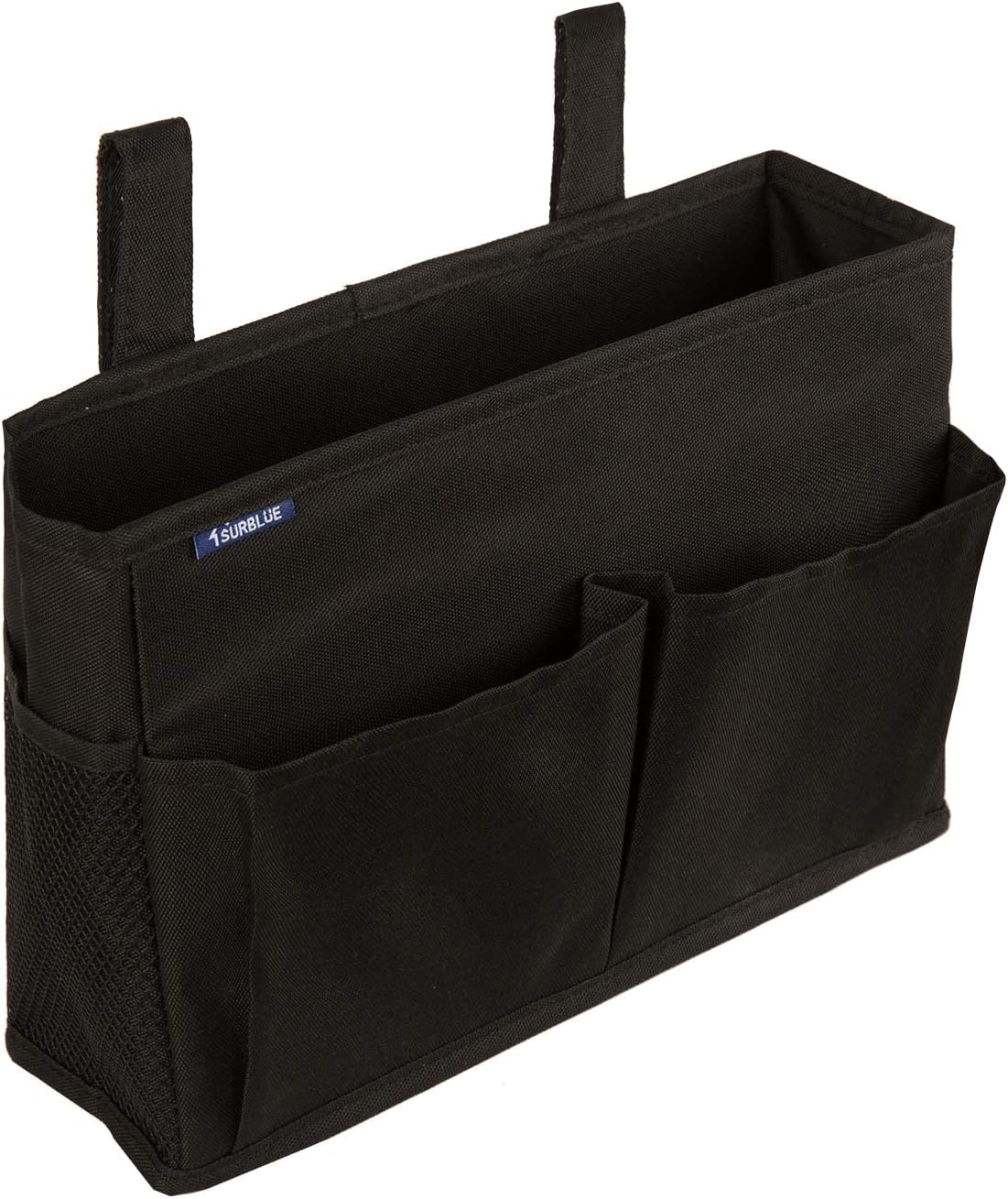 Surblue Caddy Hanging Organizer Bedside Storage Bag for Bunk and Hospital Beds, Black, Small
