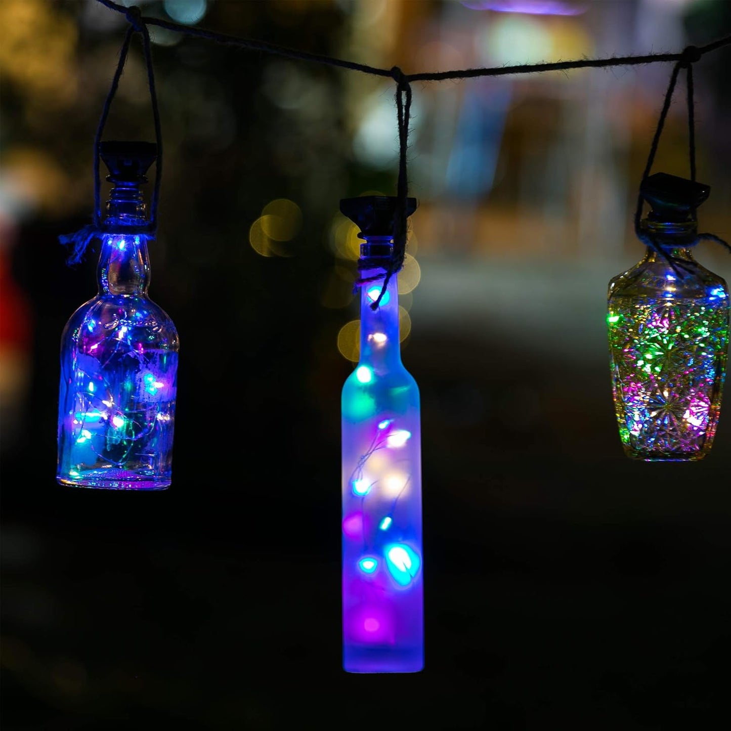 ZNYCYE Upgraded 8 Pack Solar Powered Wine Bottle Lights 20 LED Colored Starry Cork Light Fairy Cork String Craft Lights for Wedding Christmas Outdoor Holiday Garden Decor (Multi Color)