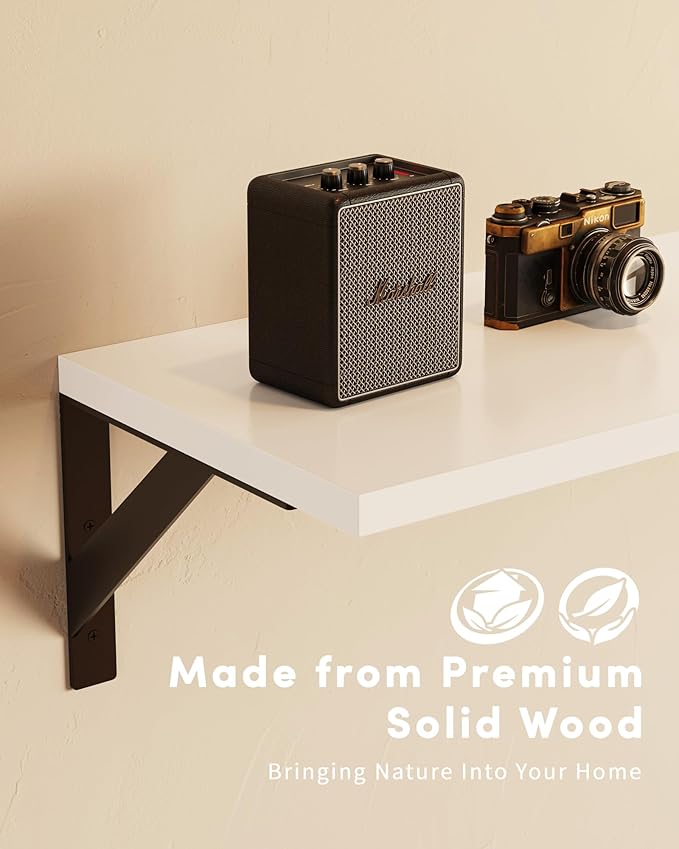 White Wall Shelves, 36 Inches Floating Book Shelves, Long Wall Shelf, Hanging Book Shelves, Long Large Deep Floating Shelf for Kitchen Bedroom