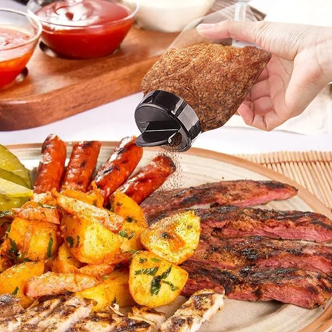 ROYALHOUSE 6 PACK 32 Oz with Black Cap, Plastic Spice Jars Bottles Containers, Perfect for Storing Spice, Herbs and Powders, Lined Cap, Safe Plastic, PET, BPA free, Made in the USA