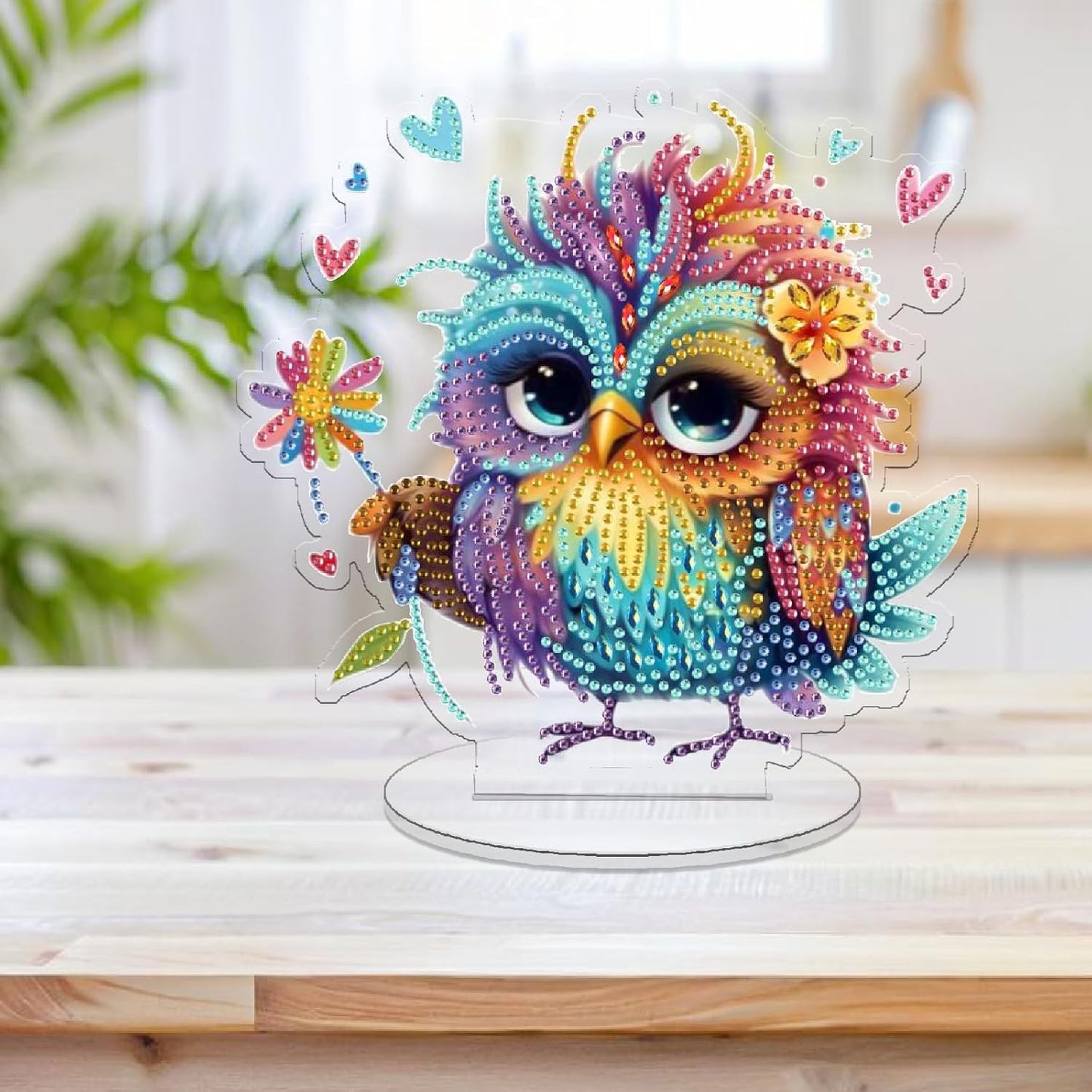 Diamond Art Kit for Adult, 5D Diamond Art Painting, Double Sided Decorative Special-Shaped Rhinestone Desktop Ornaments, DIY Acrylic Ornaments (Parrot)