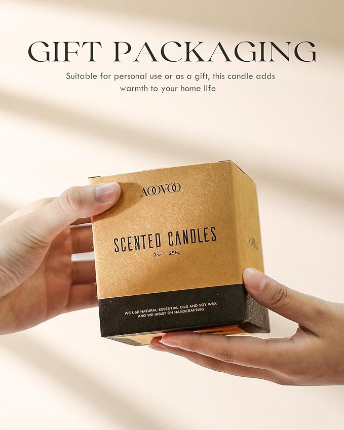 AOOVOO Coconut Vanilla Candles - 9 oz Scented Candles, Aromatherapy Candle, Soy Candle for Home Scented